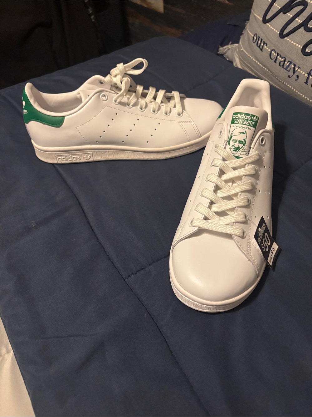 Adidas White and Green Women’s Classic Leather Sneakers size 10